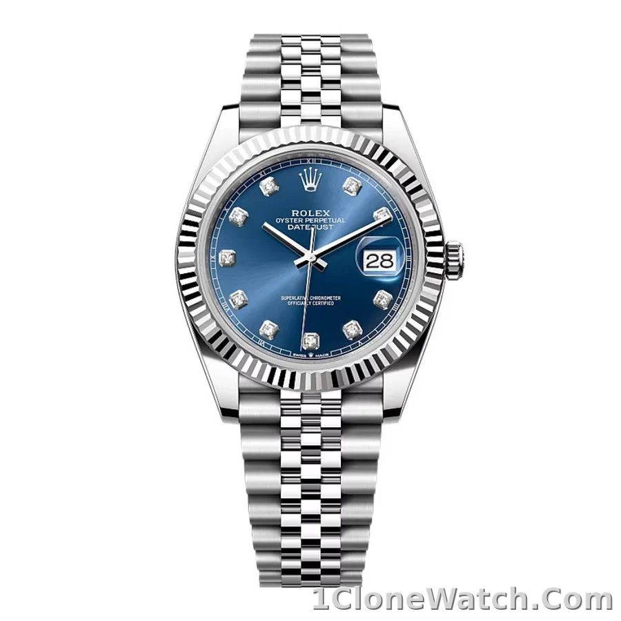 ROLEX DATEJUST BLUE DIAL STAINLESS STEEL 41MM SWISS REPLICA m126334.0015