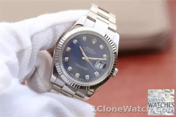 ROLEX DATEJUST BLUE DIAL STAINLESS STEEL 41MM SWISS REPLICA m126334.0015 - detail