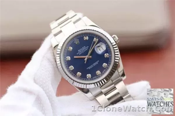 ROLEX DATEJUST BLUE DIAL STAINLESS STEEL 41MM SWISS REPLICA m126334.0015 - detail
