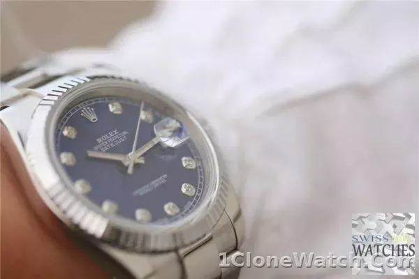 ROLEX DATEJUST BLUE DIAL STAINLESS STEEL 41MM SWISS REPLICA m126334.0015 - detail