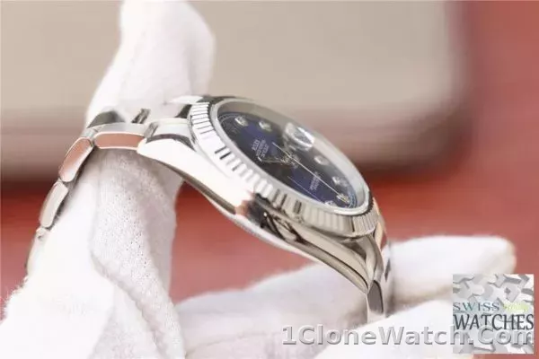 ROLEX DATEJUST BLUE DIAL STAINLESS STEEL 41MM SWISS REPLICA m126334.0015 - detail