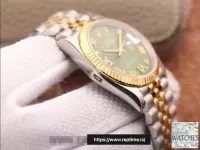 ROLEX DATEJUST GREEN DIAL 18K YELLOW GOLD 36MM SWISS REPLICA m126233.0025 - view 7