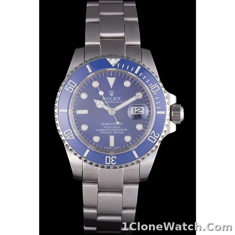 Superclone Rolex Submariner 40mm Blue Dial SRL50 - detail