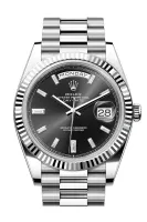ROLEX DAY DATE BLACK DIAL SAPPHIRE CRYSTAL 41MM SWISS REPLICA 118239.1 - view 1