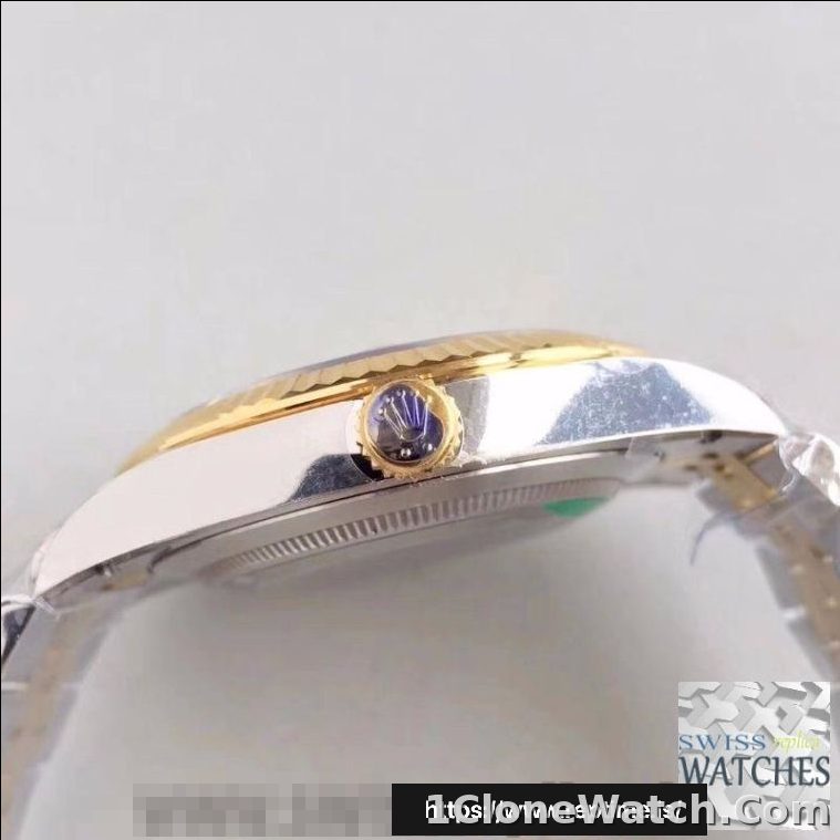 ROLEX DATEJUST SILVER DIAL SAPPHIRE CRYSTAL 41MM SWISS REPLICA m126333.0004 - detail