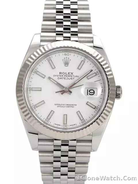 Rolex Datejust 41mm White Dial 126334 Jubilee Flutted