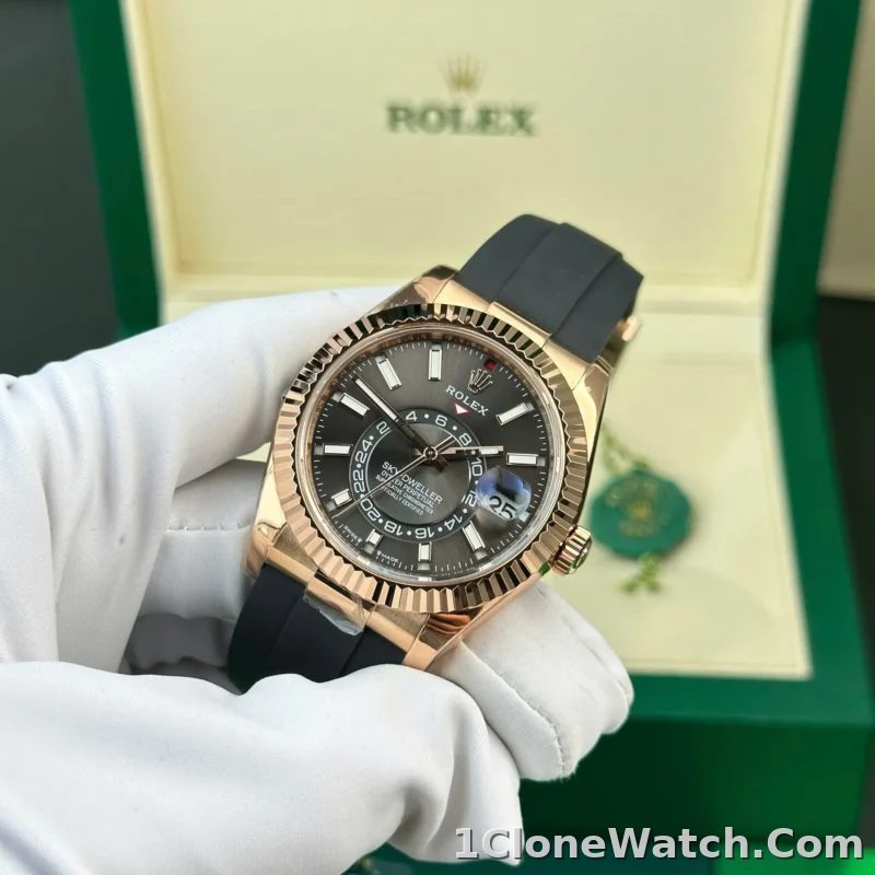 Superclone Rolex Sky-Dweller 42 mm Slate Dial 336235 - detail