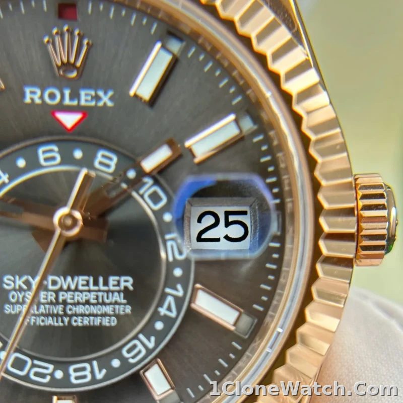 Superclone Rolex Sky-Dweller 42 mm Slate Dial 336235 - detail