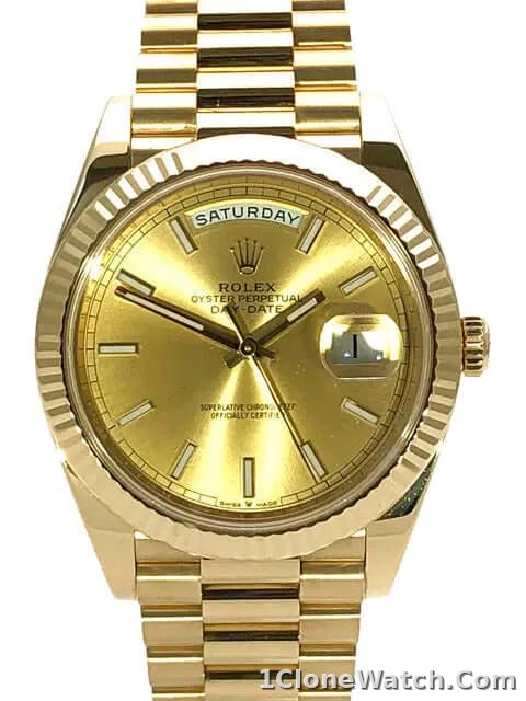 Rolex Day-Date II 40mm Champagne Dial 228238 - detail
