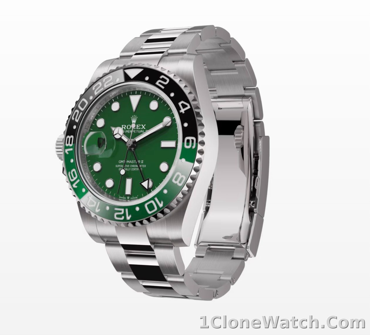 Superclone Rolex GMT-Master II 40 mm 126729VTNR Oyster “Absinthe” - detail