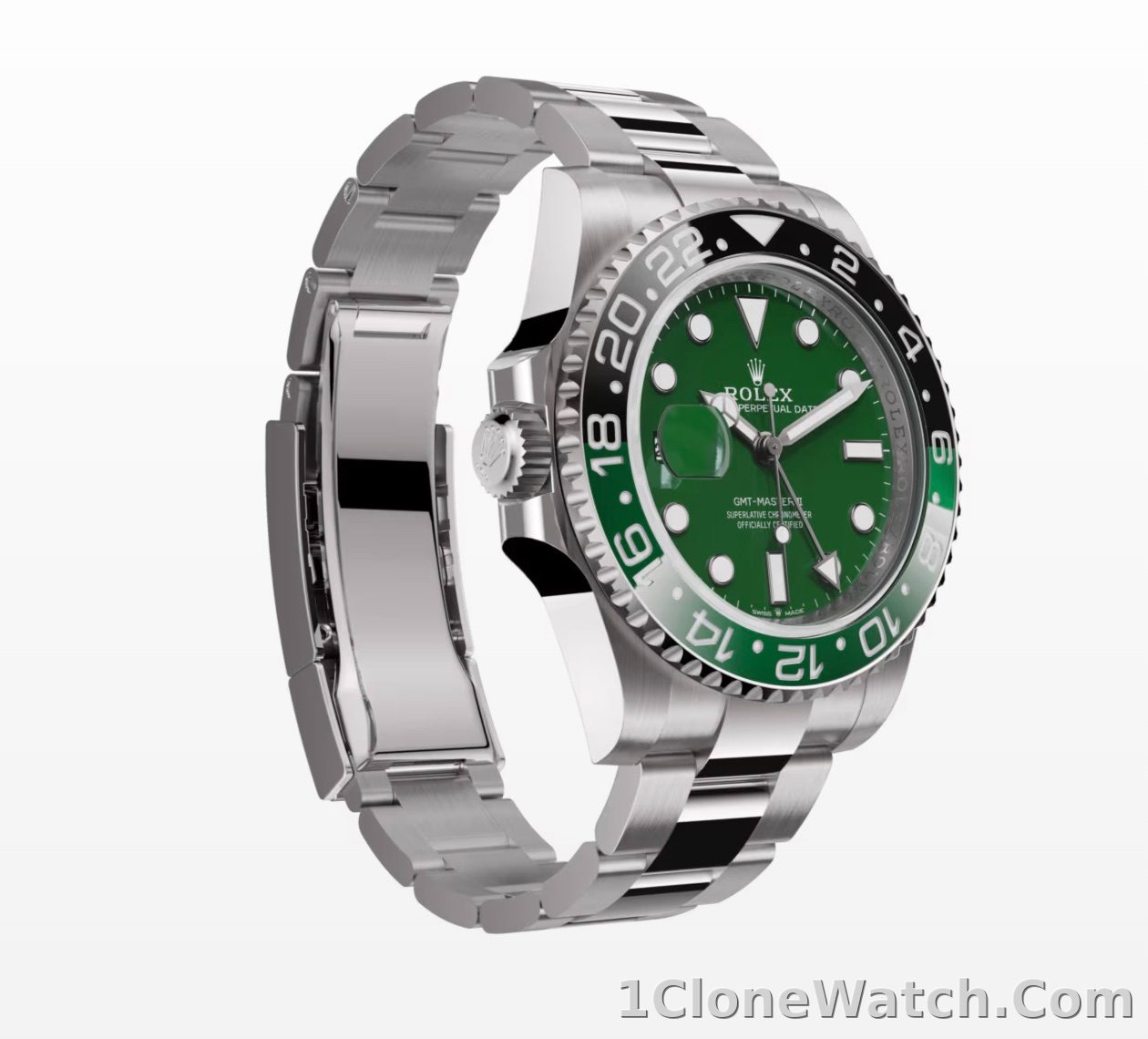 Superclone Rolex GMT-Master II 40 mm 126729VTNR Oyster “Absinthe” - detail