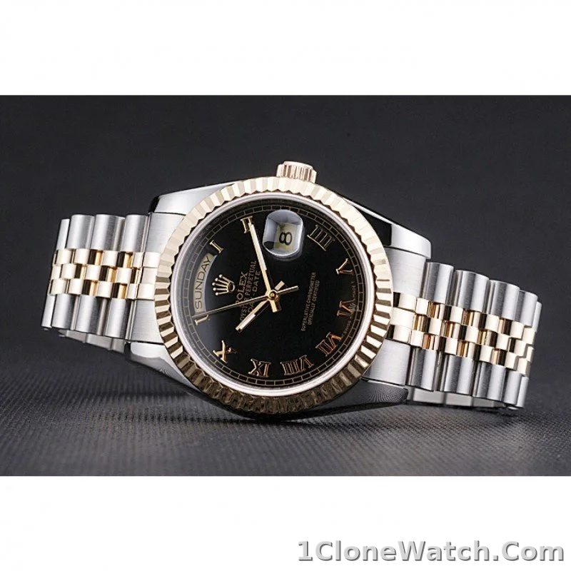 Superclone Rolex Day-Date 36mm Black Dial SRL78 - detail
