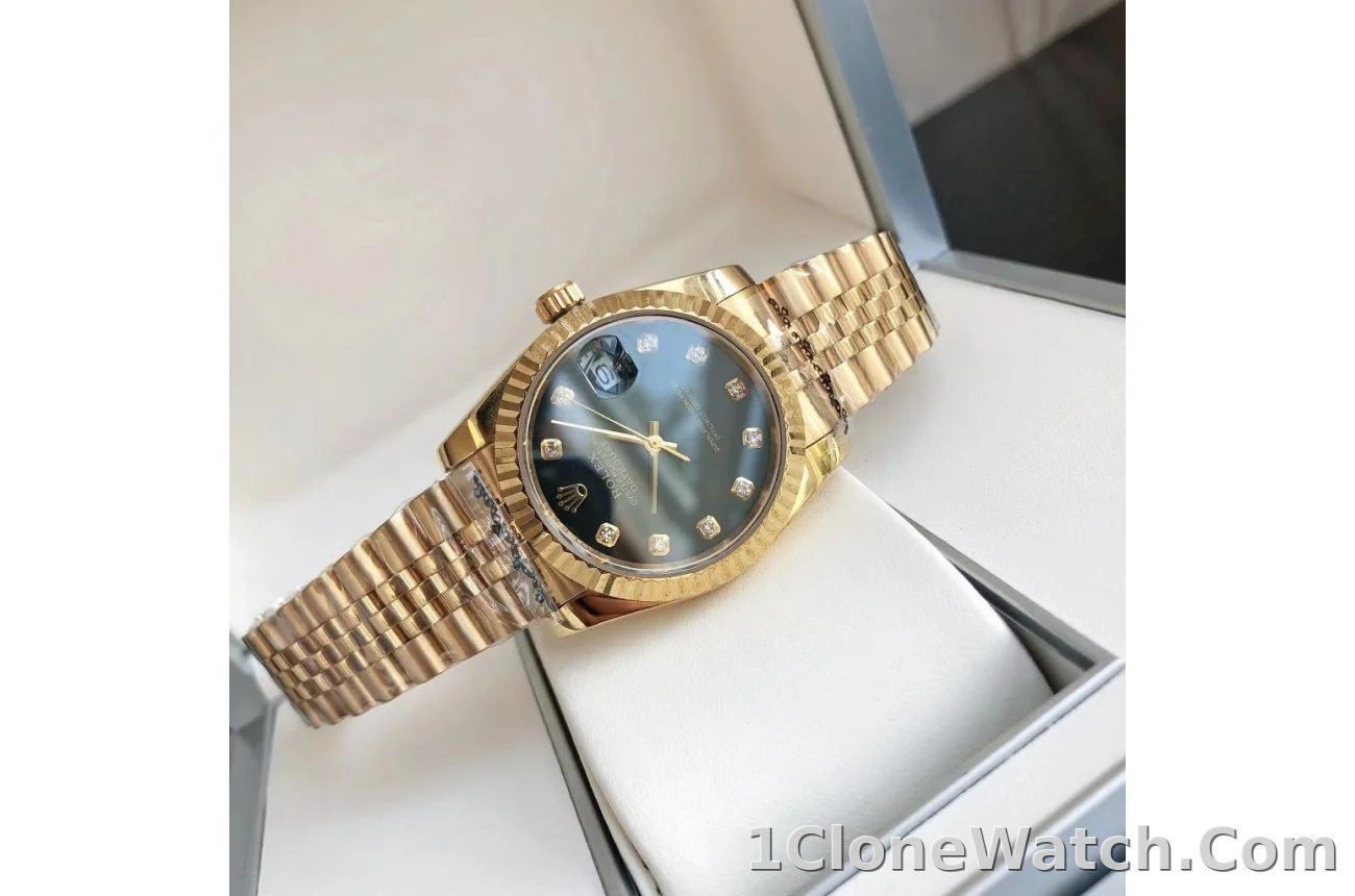 Couple Watches Rolex Datejust 36/28mm RG/RG Jub Black/Dial - detail