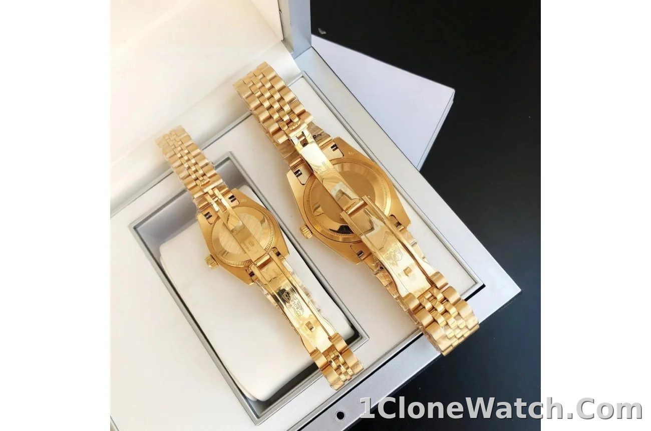 Couple Watches Rolex Datejust 36/28mm RG/RG Jub Black/Dial - detail