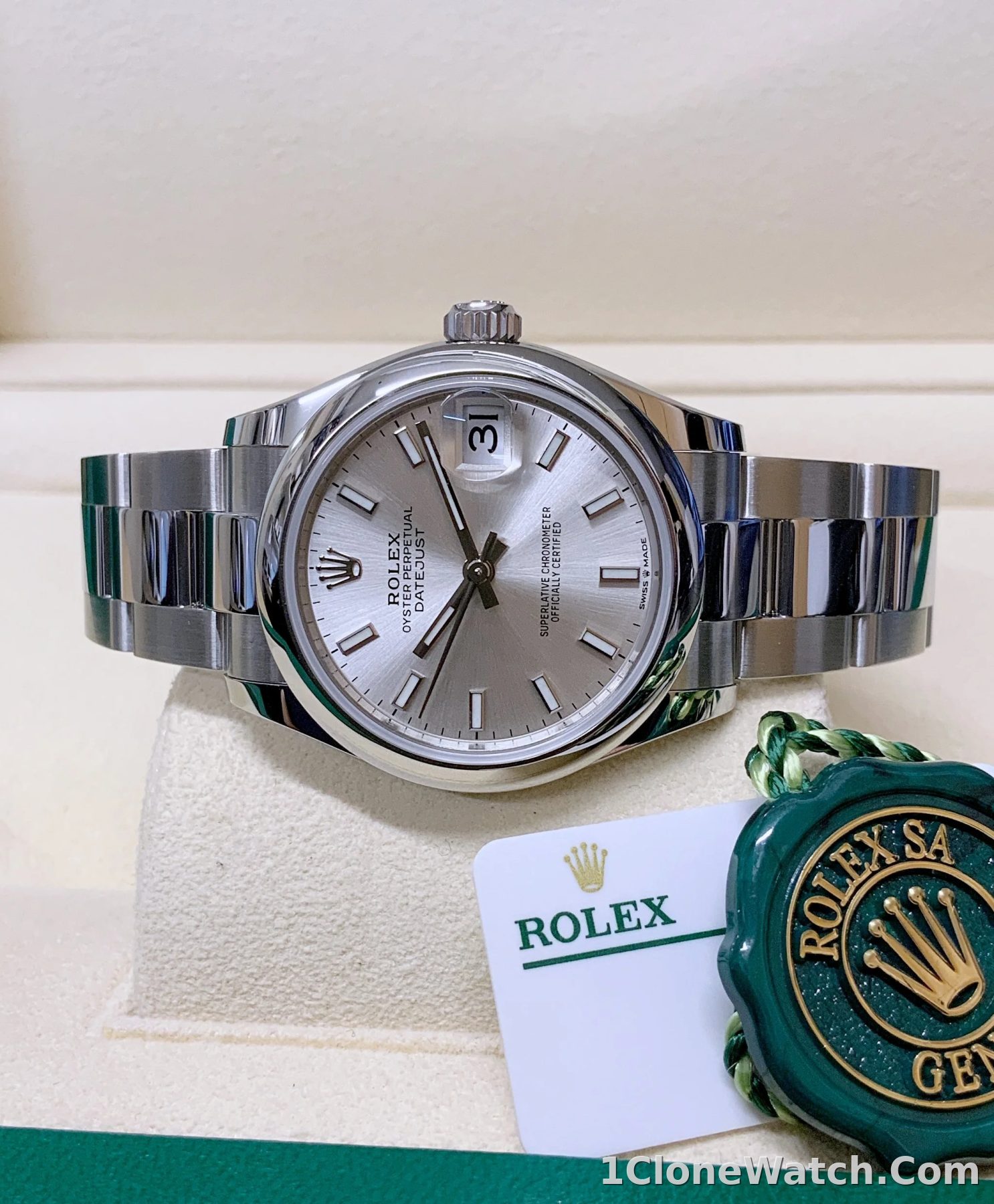 Superclone Rolex Datejust 31mm Silver Dial 278240 - detail