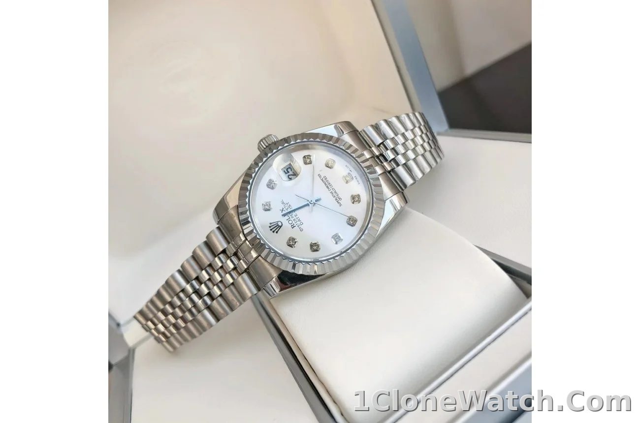 Couple Watches Rolex Datejust 36/28mm SS/SS Jub Sliver/Dia - detail