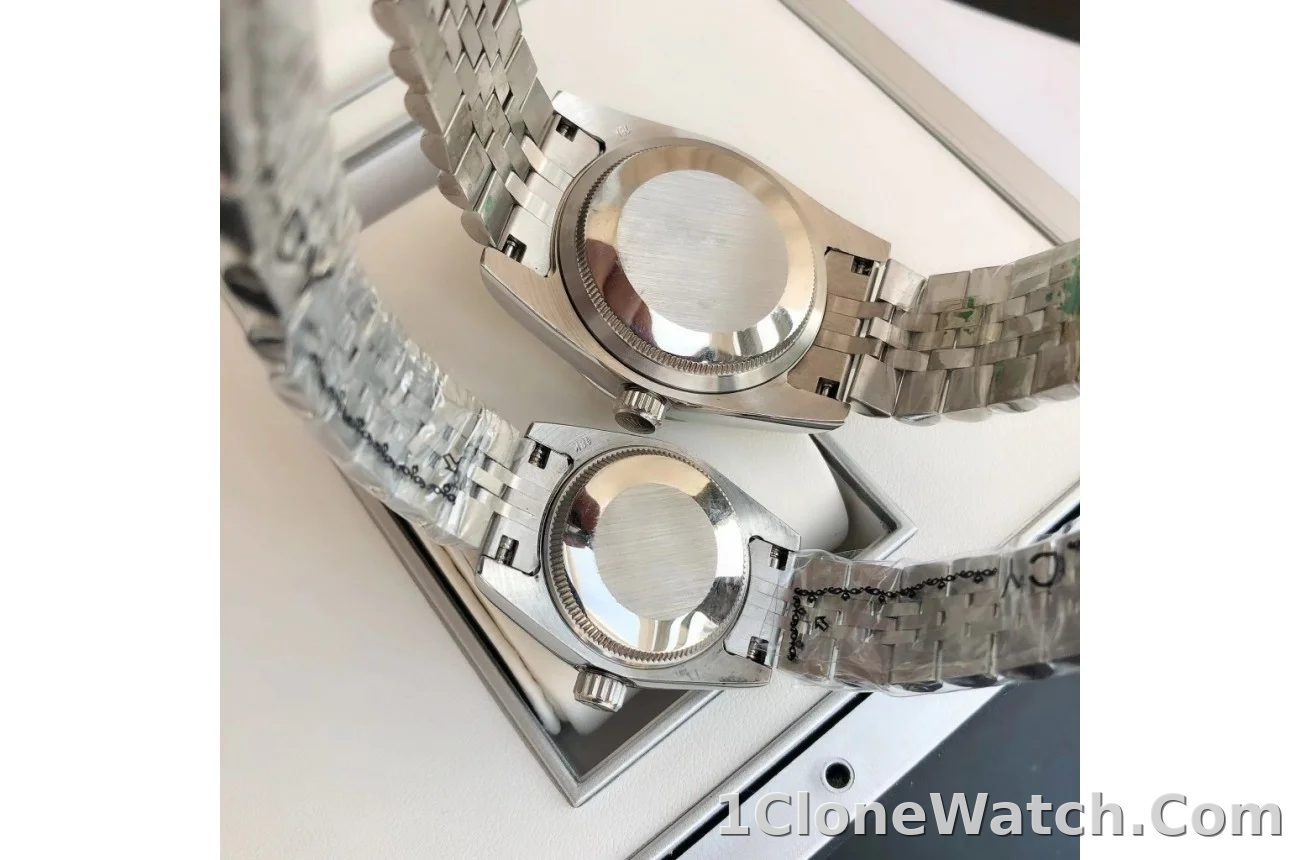 Couple Watches Rolex Datejust 36/28mm SS/SS Jub Sliver/Dia - detail