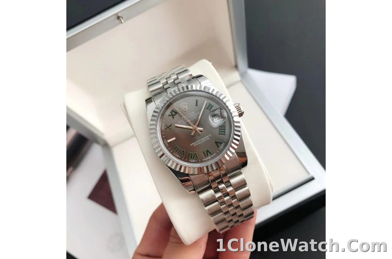 Couple Watches Rolex Datejust 36/28mm SS/SS Jub Grey/Rmn - detail