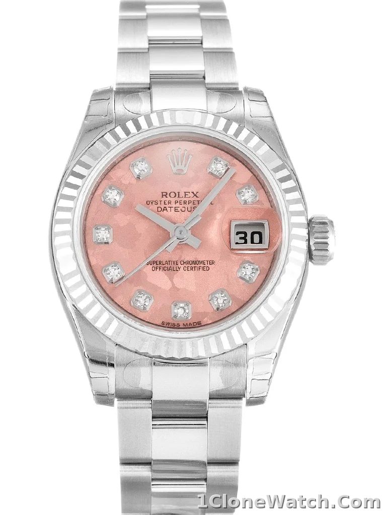 Rolex Lady-Datejust 26mm Gold Dust   Pink Dial 179174