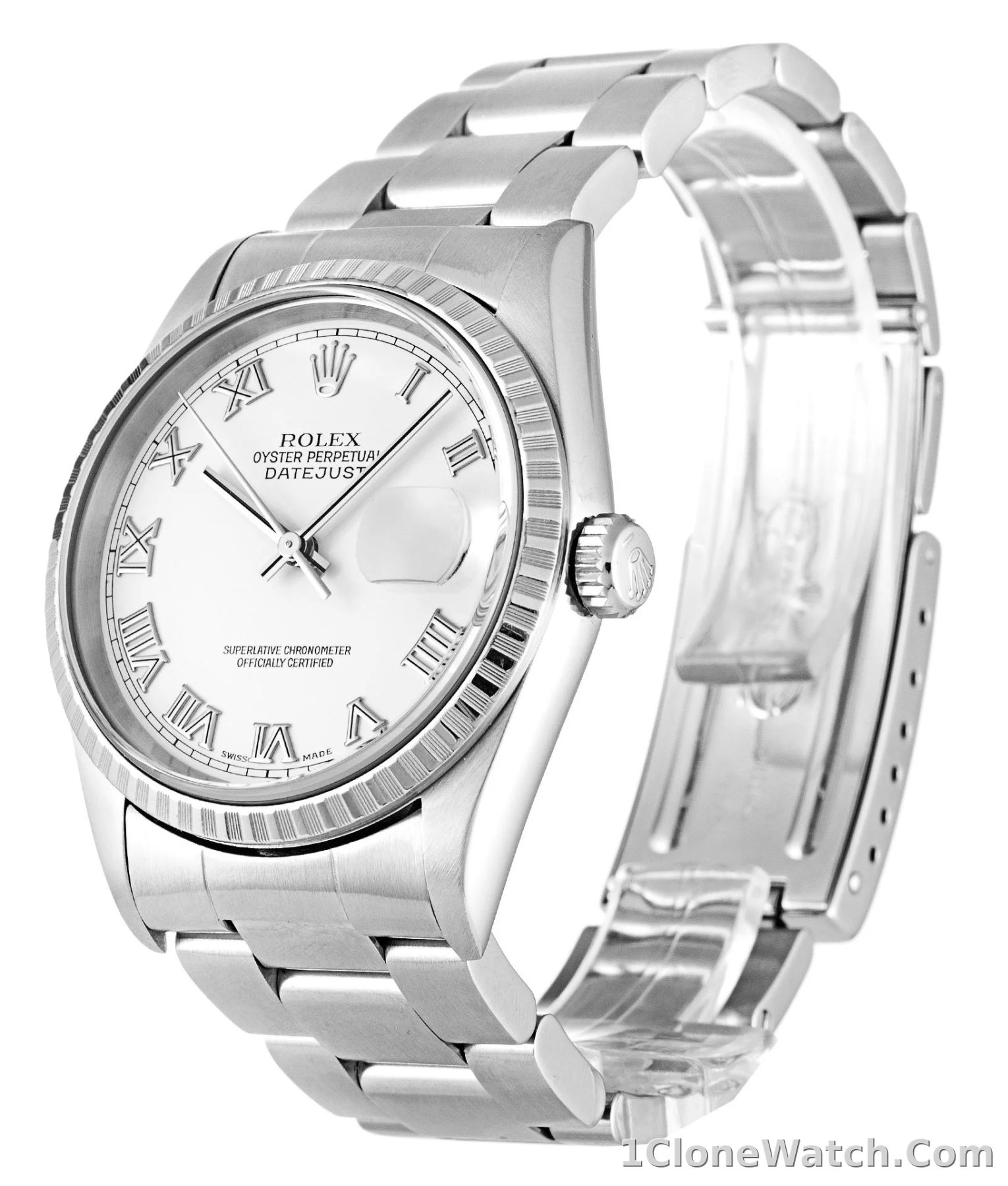 Rolex Datejust 36mm White Dial 16220 - detail