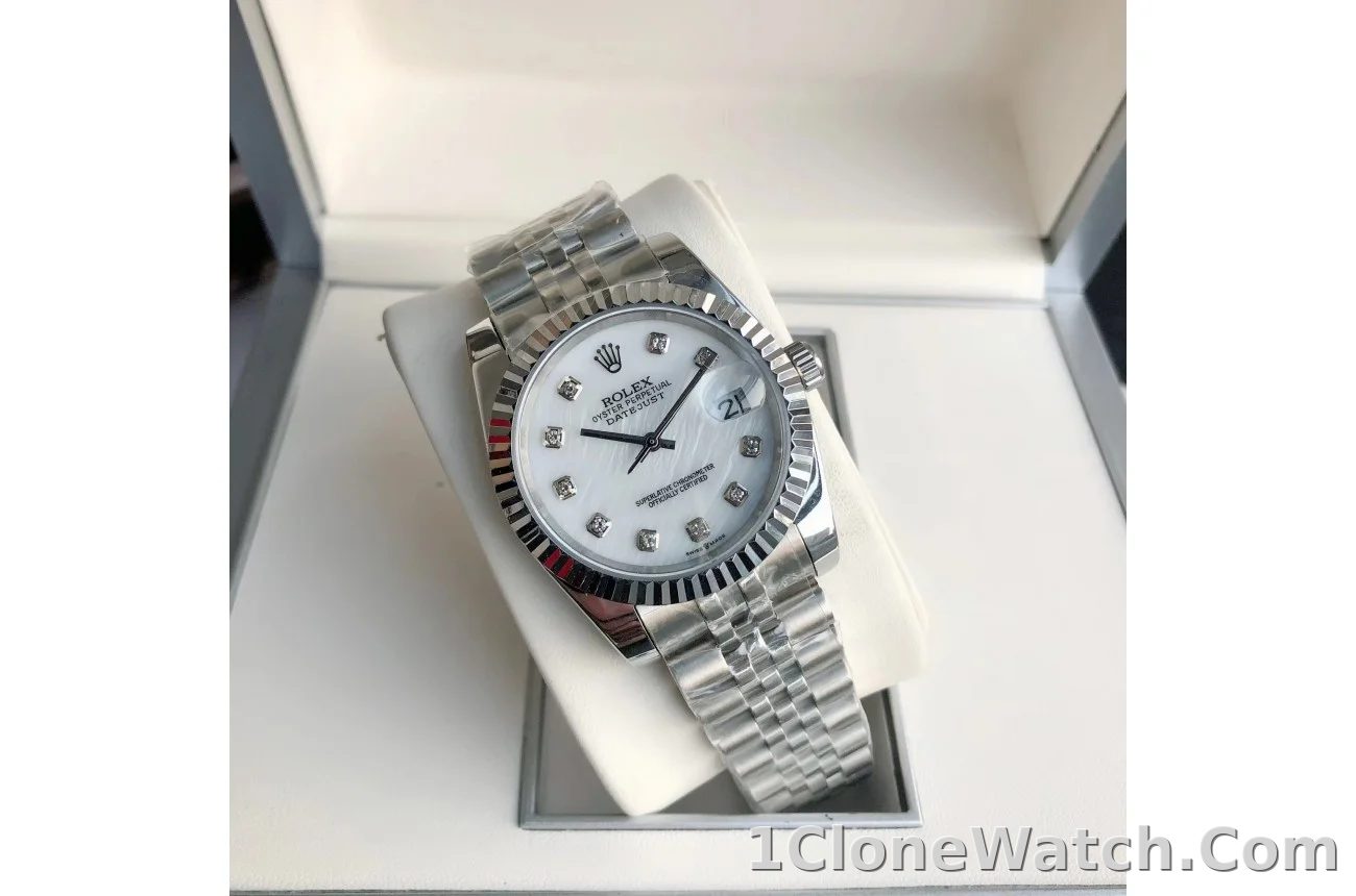 Couple Watches Rolex Datejust 36/28mm SS/SS Jub White/Dial - detail