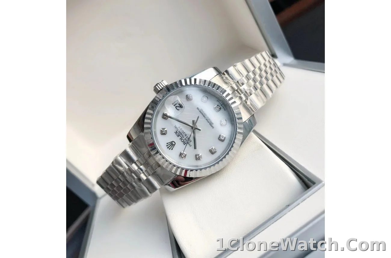 Couple Watches Rolex Datejust 36/28mm SS/SS Jub White/Dial - detail