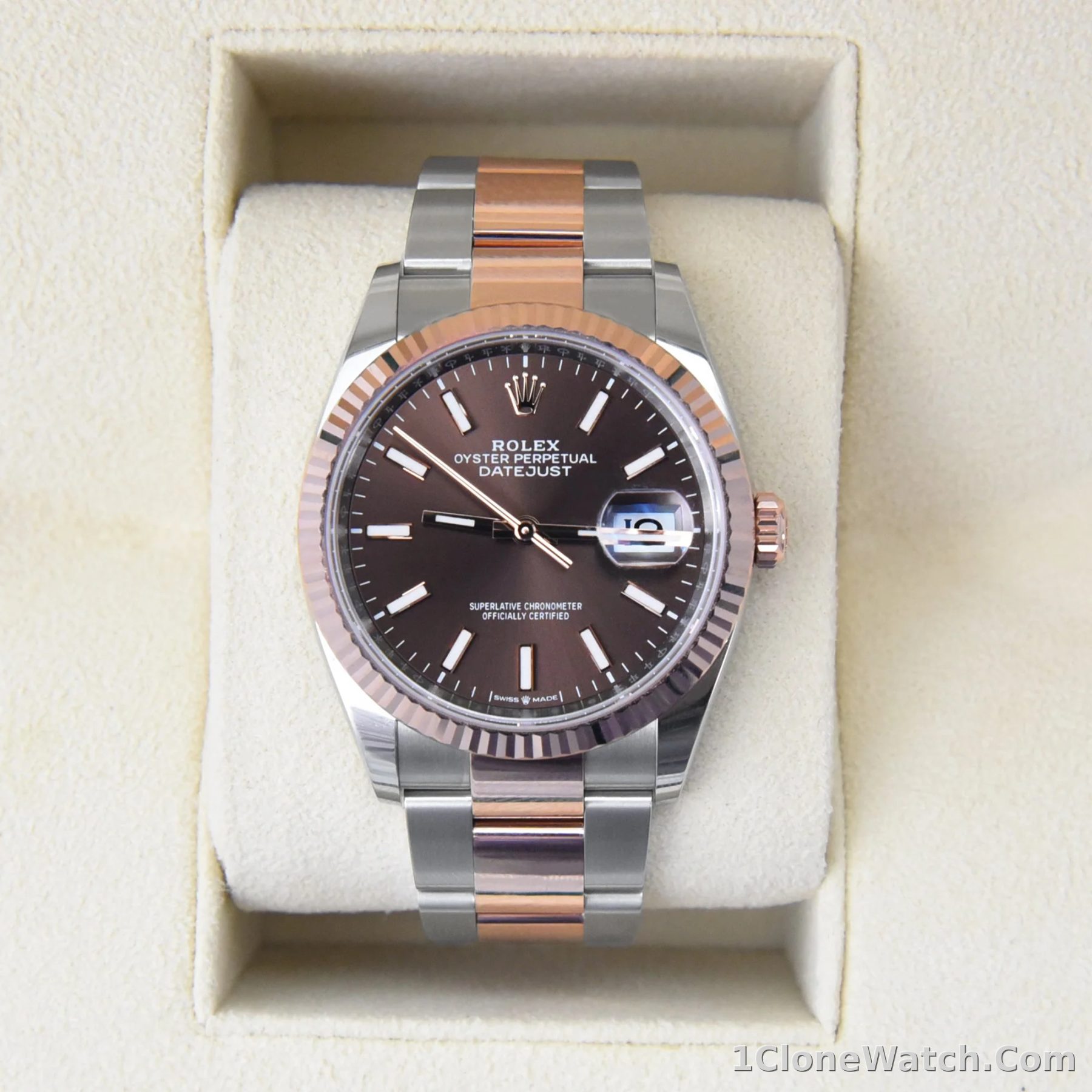 Superclone Rolex Datejust 36 mm Chocolate Dial 126231 Oyster - detail