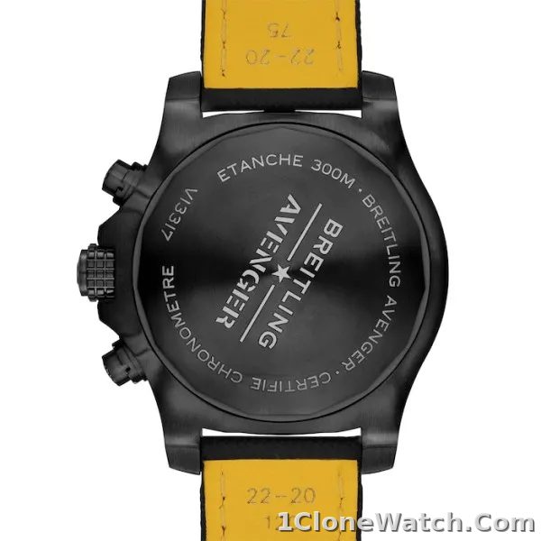 Breitling Avenger Men Automatic Black Leather Watch V13317101B1X2 - detail