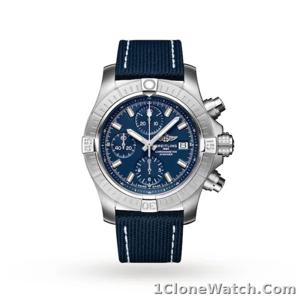 Breitling Avenger Men Automatic Blue Leather Watch A13385101C1X2
