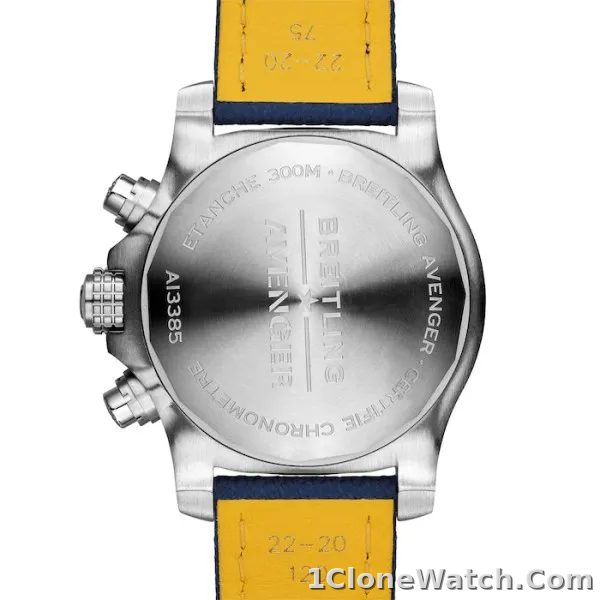 Breitling Avenger Men Automatic Blue Leather Watch A13385101C1X2 - detail