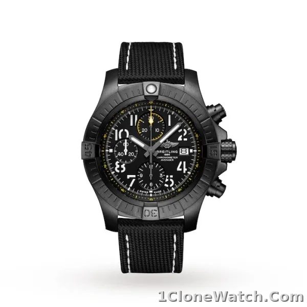 Breitling Avenger Men Automatic Black Leather Watch V13317101B1X2