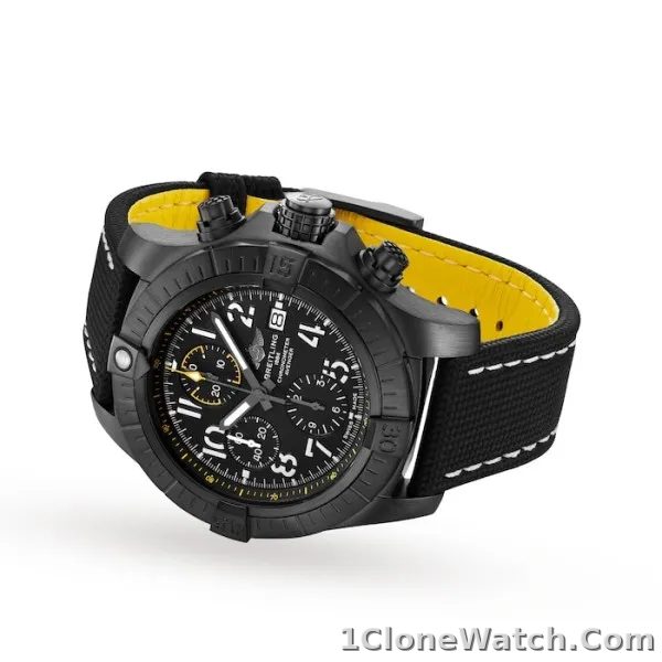 Breitling Avenger Men Automatic Black Leather Watch V13317101B1X2 - detail