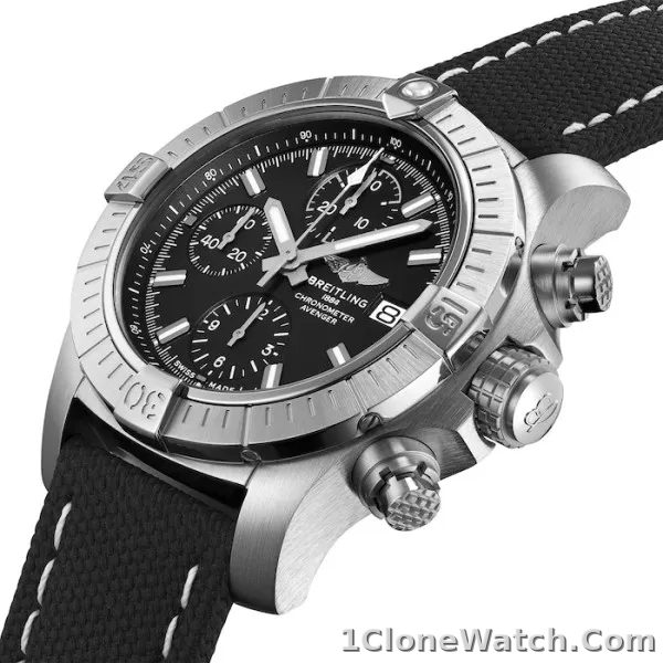 Breitling Avenger Men Automatic Black Fabric Watch A13385101B1X2 - detail