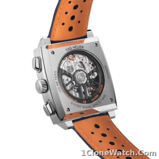 TAG Heuer Monaco Men Automatic Blue Leather Watch CBL2115.FC6494 - detail