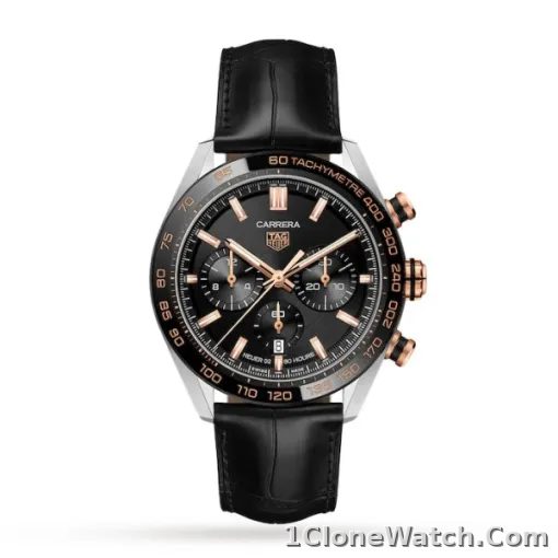 TAG Heuer Carrera Men Automatic Black Alligator Watch CBN2A5A.FC6481