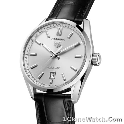 TAG Heuer Carrera Men Automatic Silver Alligator Watch WBN2111.FC6505 - detail