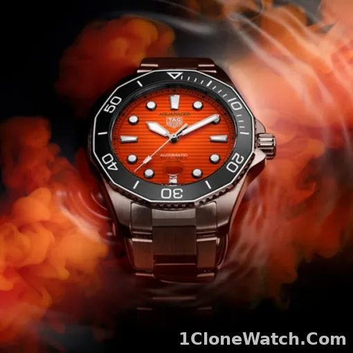 TAG Heuer Aquaracer Men Automatic Orange Stainless Steel Watch WBP201F.BA0632 - detail