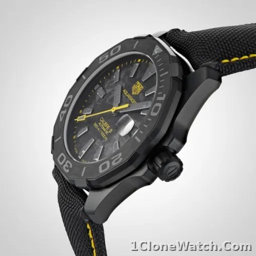 TAG Heuer Aquaracer Men Automatic Grey Fabric Watch WBD218B.FC6446 - detail