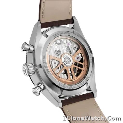 TAG Heuer Carrera Men Automatic Grey Alligator Watch CBN2012.FC6483 - detail