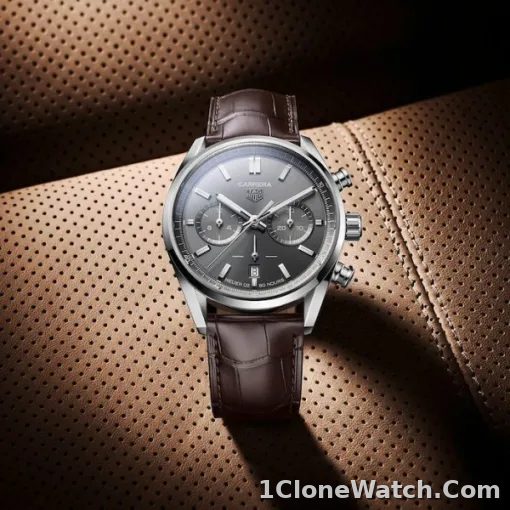 TAG Heuer Carrera Men Automatic Grey Alligator Watch CBN2012.FC6483 - detail