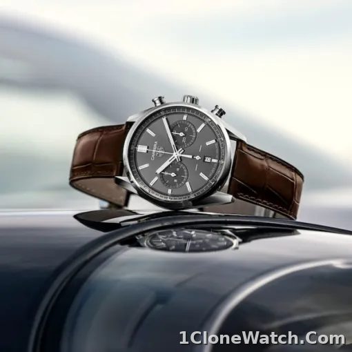 TAG Heuer Carrera Men Automatic Grey Alligator Watch CBN2012.FC6483 - detail