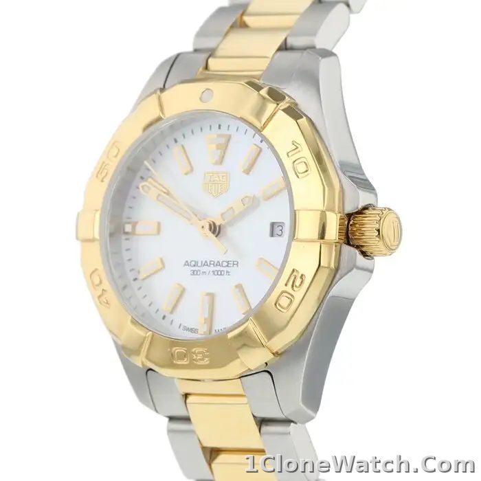 TAG Heuer Aquaracer Women Quartz Mother of Pearl Bicoloured Watch WBD1420.BB0321 - detail