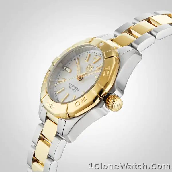 TAG Heuer Aquaracer Women Quartz Mother of Pearl Bicoloured Watch WBD1420.BB0321 - detail
