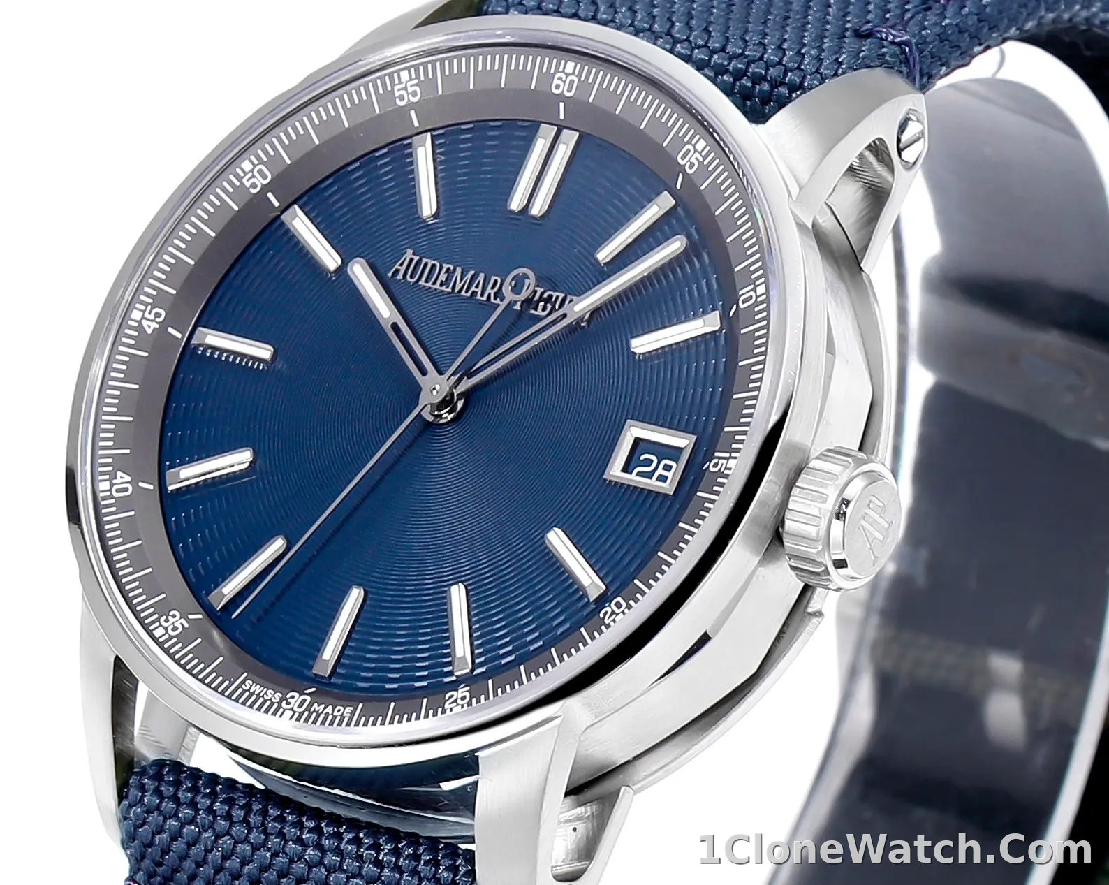 watch Audemars Piguete CODE 11.59 Automatic Watch   Night Blue Dial, Stainless Steel Case, Blue Fabric Strap, 41mm - detail