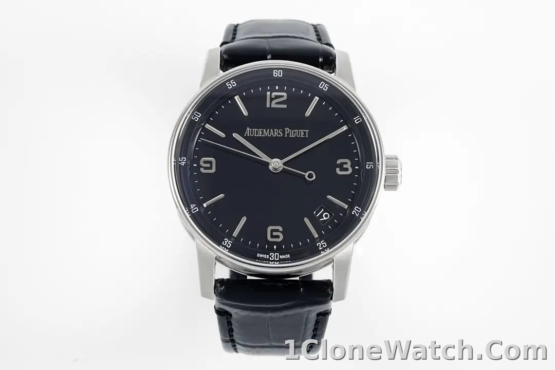 watch Audemars Piguet CODE 11.59 Blue Dial Three-Hand Automatic Watch   41mm Stainless Steel Case with Black Leather Strap