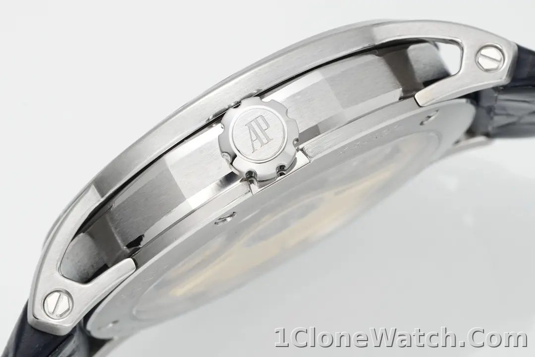 watch Audemars Piguet CODE 11.59 Blue Dial Three-Hand Automatic Watch   41mm Stainless Steel Case with Black Leather Strap - detail