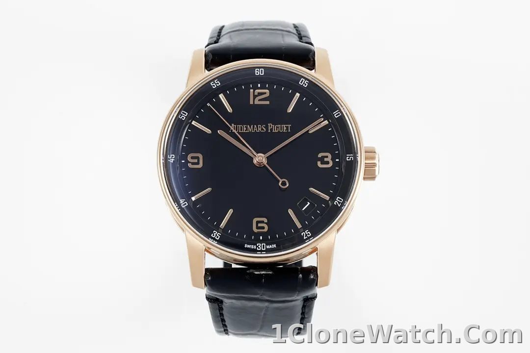 watch Audemars Piguet CODE 11.59 Blue Dial Three-Hand Automatic Watch   Rose Gold and Stainless Steel, 41mm