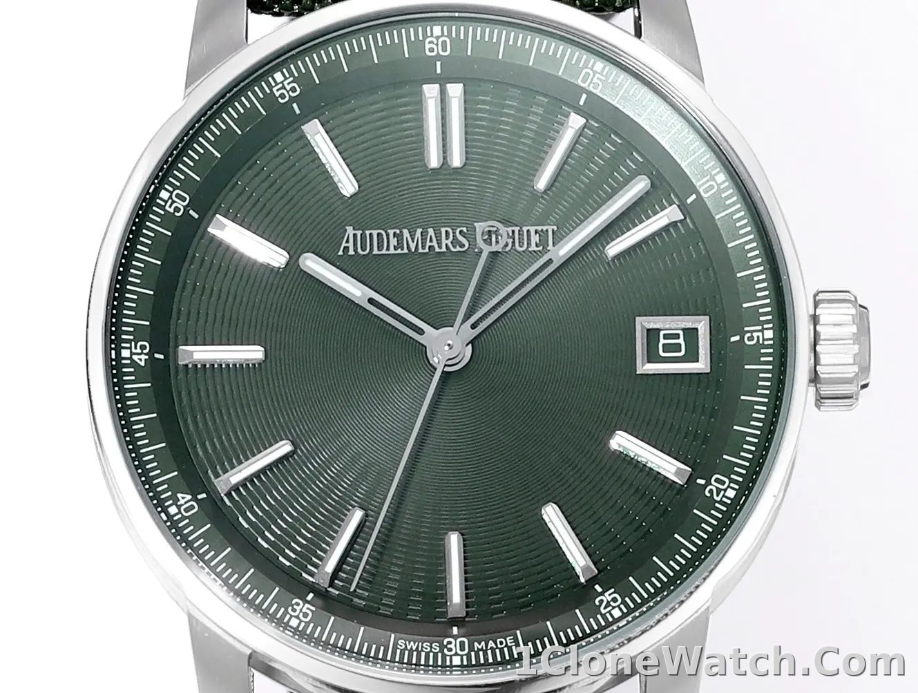 watch Audemars Piguet CODE 11.59 Green Dial Stainless Steel Watch with Fabric Strap - detail