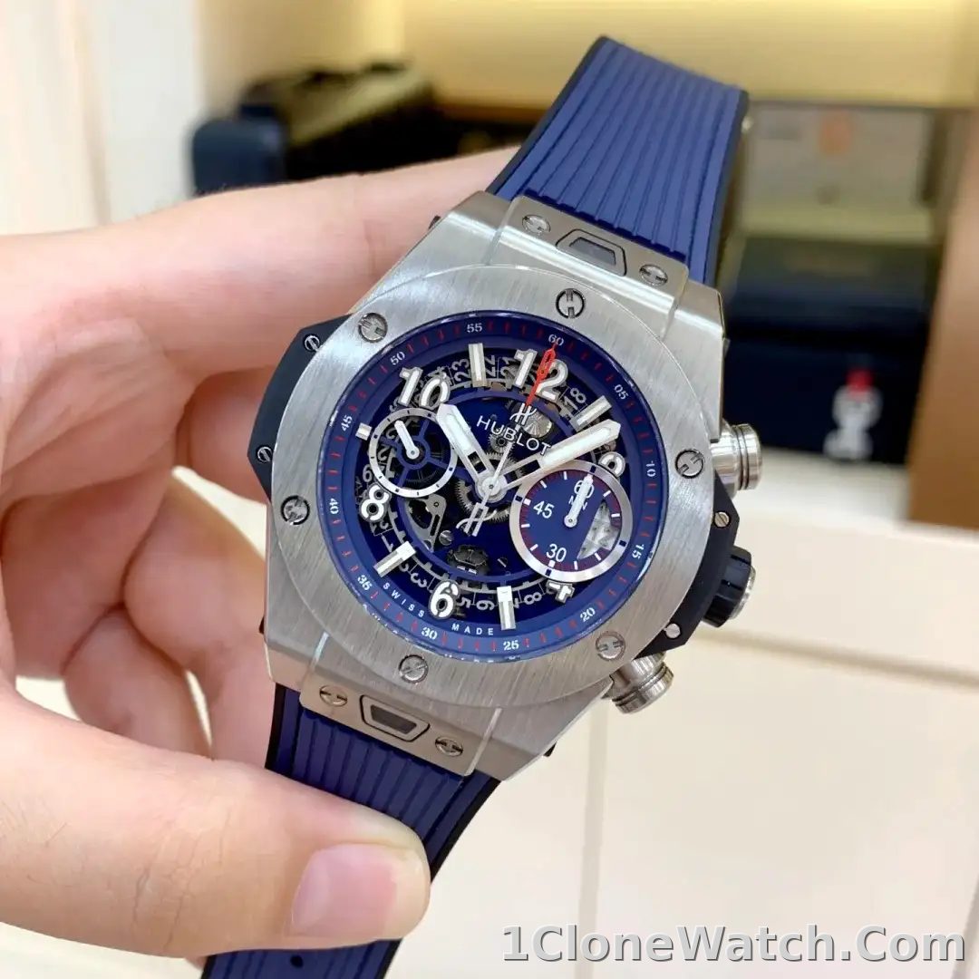 Hublot Big Bang Men Automatic Blue Rubber Watch 411.NX.5179.RX - detail