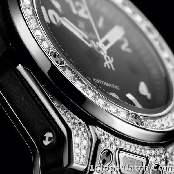 Hublot Big Bang Women Automatic Black Rubber Watch 485.SX.1170.RX.1604 - detail